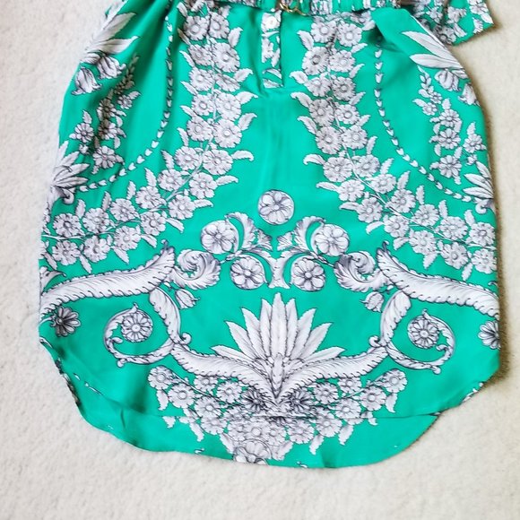 Yoana Baraschi silk dress, green white floral, 4 - Picture 5 of 14